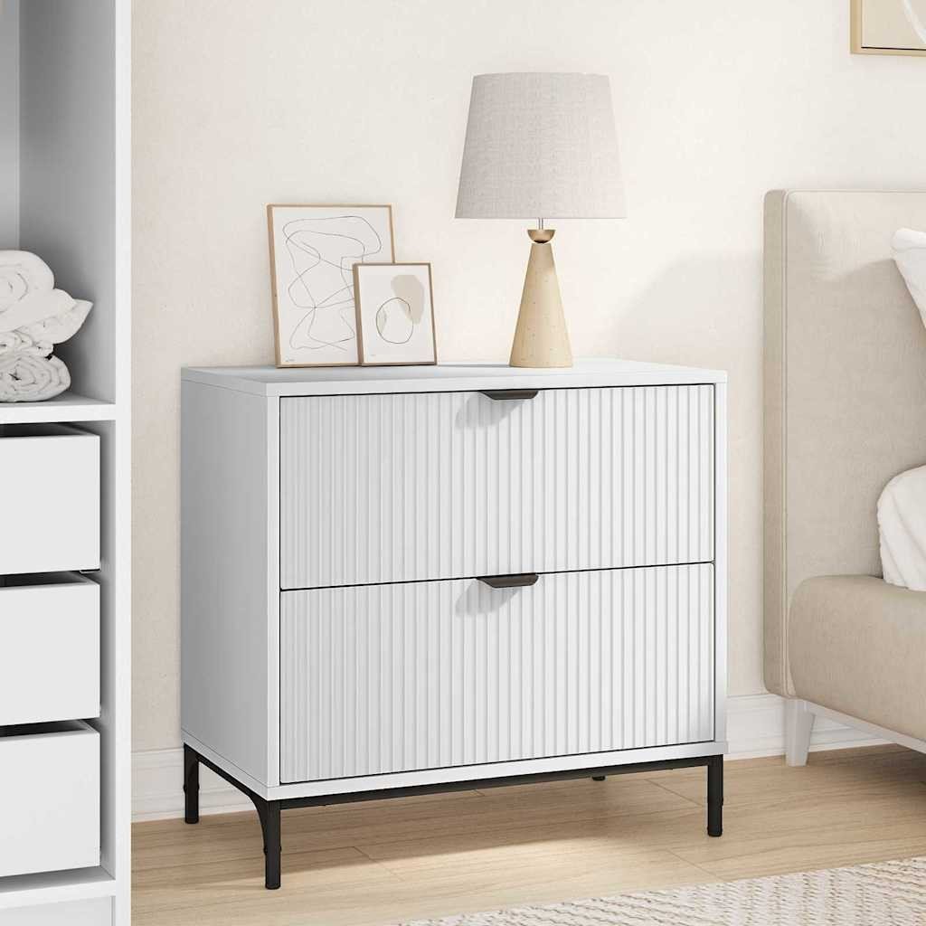 vidaXL Stolik nocny Biały 63.5 x 36 x 61 cm Materiał drewnopochodny