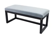 Ławki do przedpokoju - Ławka na buty LPG-2 115cm EMRAWOOD drewno lite kolor czarny siedzisko gładkie kolor popielaty - miniaturka - grafika 1