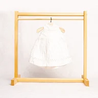 Lalki dla dziewczynek - Sukienka lniana dla laki boho 37 cm biała - miniaturka - grafika 1