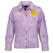 Płaszcze damskie - LEE SMILEY DENIM JACKET LAVENDULA L54YUGRA s - miniaturka - grafika 1