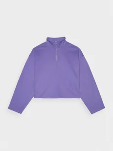 Damska bluza dresowa nierozpinana bez kaptura 4F 4FWAW24TSWSF1337 - fioletowa - Bluzy sportowe damskie - miniaturka - grafika 1