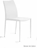 Krzesła - Krzesło Metalowe Unique DESIGN tkanina białe  - miniaturka - grafika 1