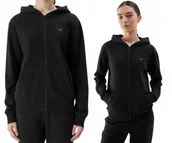 Bluzy damskie - Bluza damska na zamek z kapturem damska 4F 4FWSS24TSWSF0956-20S Czarny - miniaturka - grafika 1