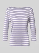 Bluzki damskie - Bluzka o kroju slim fit z czystej bawełny z rękawem o dł. 3/4 - miniaturka - grafika 1