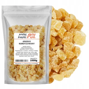 ANANAS KANDYZOWANY KOSTKA 1kg Przekąska słodki dodatek w kostkach Kol-Pol - Zdrowa żywność - miniaturka - grafika 1