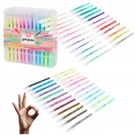 Długopisy - DŁUGOPISY ŻELOWE ZESTAW WIELOKOLOROWY DO BIURA U SZKOŁY 48 SZT BOX PUDEŁKO - miniaturka - grafika 1