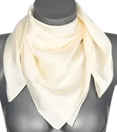 Apaszki i szaliki damskie - Chusta damska apaszka SATYNOWA gawroszka wielofunkcyjna ecru - miniaturka - grafika 1