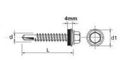 Wkręty - WKRĘT SAMOWIERTNY IMPAX Z EPDM #5MM RAL9007 5.5*25MM - miniaturka - grafika 1