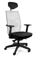Fotele i krzesła biurowe - Fotel biurowy, ergonomiczny, Tune, czarny, biały - miniaturka - grafika 1
