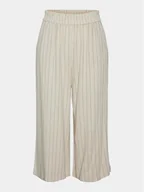 Spodnie damskie - Pieces Kuloty Vinsty 17124361 Beżowy Wide Leg - miniaturka - grafika 1