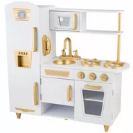 Zabawki AGD - ﻿Drewniana kuchnia dla dzieci KitchenJoy XL Duża Biało - Złota - miniaturka - grafika 1