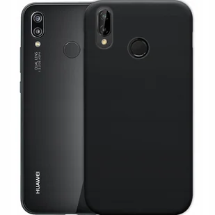 Etui Do Huawei P20 Lite Gumowe Obudowa Czarne Matowe Silikon Pokrowiec Slim - Etui i futerały do telefonów - miniaturka - grafika 1