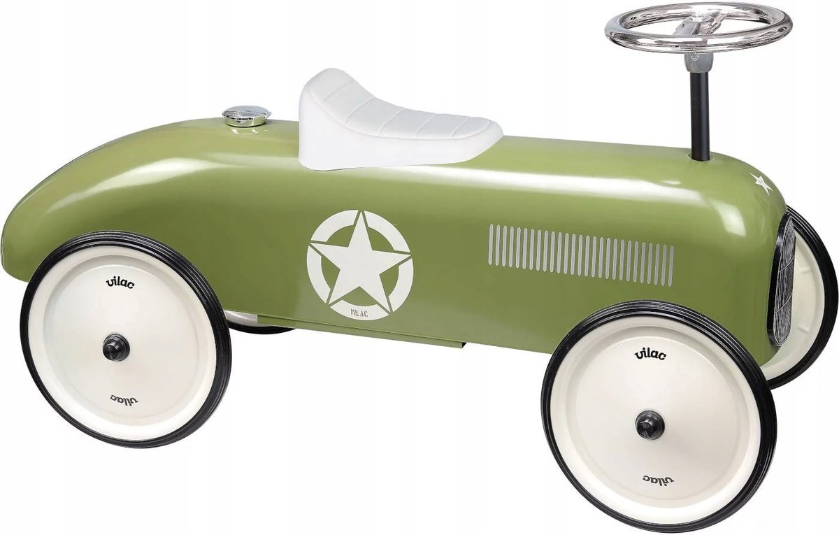 Vilac Jeździk metalowy vintage Khaki dla dzieci +18m