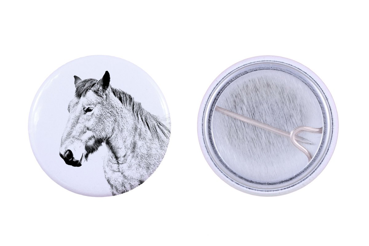 Koń ardeński - ozdoba koszuli, przypinka do torby, idealny prezent z możliwościa dodanie swojej grafiki marki Art-Dog