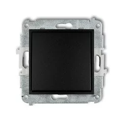 Mechanizm łącznika zwiernego, jednobiegunowego (jeden klawisz, bez piktogramu) czarny mat 12MWP-4.1 Karlik Mini - Gniazdka elektryczne Mechanizm łącznika zwiernego, jednobiegunowego (jeden klawisz, bez piktogramu) czarny mat 12MWP-4.1 Karlik Mini - Gniazdka elektryczne - miniaturka - grafika 1