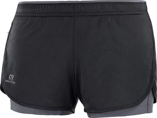 Spodnie sportowe damskie - Salomon Spodenki Agile 2in1 Short W Black/Ebony C12735 - grafika 1