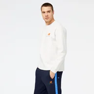 Bluzy męskie - Męska Bluza NEW BALANCE NB HOOPS CLASSIC COURT CREW NBMT23586SAH – Biały - miniaturka - grafika 1