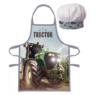 Fartuchy i rękawice kuchenne - Traktor Fartuszek + Czapka Kucharska zestaw dziecięcy G24 - miniaturka - grafika 1