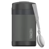Termosy - Thermos Termos dziecięcy na jedzenie 470 ml z łyżką czarny 123021 - miniaturka - grafika 1