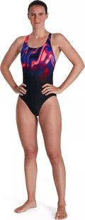 Speedo Damski strój kąpielowy Speedo PLMT PBCK AF blk/phnxrd/bluflm/ultra rozmiar 32 - Stroje kąpielowe - miniaturka - grafika 1