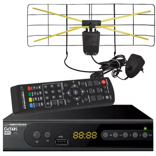Tuner cyfrowy Esperanza EV106 DVB-T/T2 H.265/HEVC + antena pokojowa - Tunery DVB-T - miniaturka - grafika 1