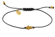 Bransoletki - Bransoletka "Złoty Hematytowy Krzyż Na Czarnym Sznurku" - miniaturka - grafika 1