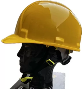 Kask roboczy z paskiem podbródkowym HELMET ERIK kask ochronny HDPE - żółty PGT - Odzież robocza - miniaturka - grafika 1