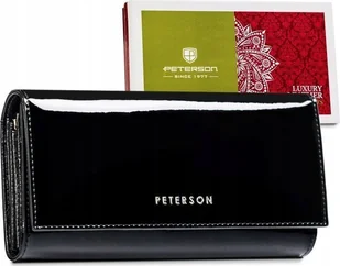 Peterson Duży, Skórzany Portfel Damski Zamykany Na Zatrzask! - Portfele - miniaturka - grafika 1