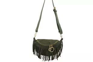 Saszetka nerka damska zamszowa - Zielona - Torebki damskie Saszetka nerka damska zamszowa - Zielona - Torebki damskie - miniaturka - grafika 1