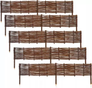 Palisada ogrodowa zestaw 5 szt. Płotek wiklinowy do ogrodu 120x20cm - Ogrodzenia - miniaturka - grafika 1