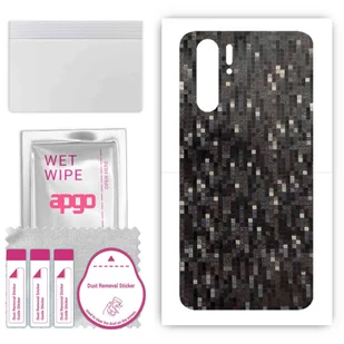 Folia naklejka skórka strukturalna na TYŁ do Huawei P30 Pro New Edition -  Carbon Pixel Czarny - apgo SKINS - Szkła hartowane na telefon - miniaturka - grafika 1