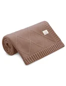 Koce i narzuty dla dzieci - Yosoy Kocyk bawełniany Diamond elegance mocha - miniaturka - grafika 1