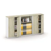 Zestawy mebli biurowych - B2B Partner Zestaw szaf MIRELLI, Typ III - biały/dąb sonoma 437547 - miniaturka - grafika 1