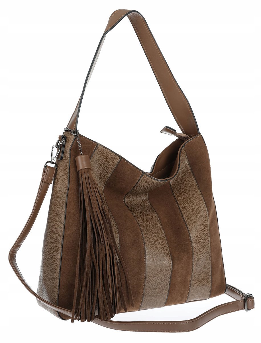 Torebka damska shopper A4 elegancka do pracy włoska marka MC428 Czekoladowa