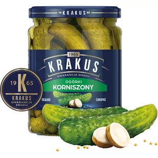 Krakus Ogórki korniszony 500 g - Warzywa w marynacie - miniaturka - grafika 1