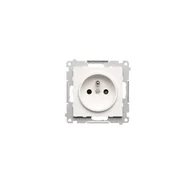 Gniazdka elektryczne - SIMON55 Gniazdo wtyczkowe pojedyncze z uziemieniem i przesłonami (moduł) 16 A, 250 V~, szybkozłącza; Biały mat - miniaturka - grafika 1