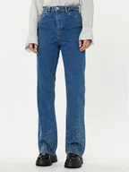 Spodnie damskie - Pieces Jeansy 17153496 Niebieski Straight Fit - miniaturka - grafika 1