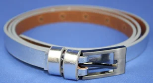 Pasek Skórzany PAS-MAX (PL) Damski Skóra Licowa 15 mm SREBRNY Wąski - Paski - miniaturka - grafika 5