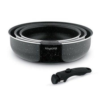 Zestaw Patelnia z Odpinaną Rączką Konighoffer Spinel Black 20/24/28cm