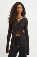 Swetry damskie - Patrizia Pepe sweter damski kolor czarny lekki 8K0207 K1QZA - miniaturka - grafika 1