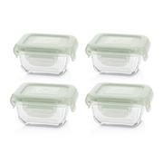 Lunch boxy - Miniland Pojemniki szklane kwadratowe 4x160ml Wiewiórka - miniaturka - grafika 1