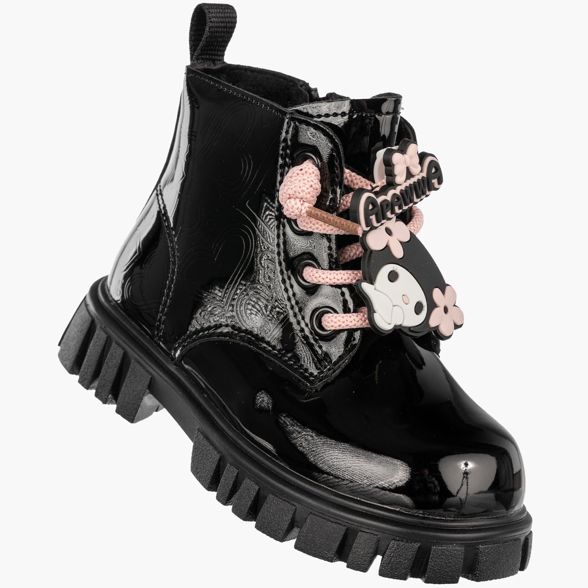 Trzewiki Dziecięce Botki Ekoskóra Zimowe Ocieplane Czarne Apawwa N5050P Czarny 24