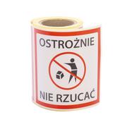 Etykiety do drukarek - MD Labels Naklejki Etykiety Ostrzegawcze Ostrożnie nie rzucać 100szt 5907483450221 - miniaturka - grafika 1