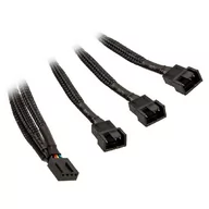 Kable komputerowe i do monitorów - Molex EK Water Blocks EK-Cable rozgałęziacz zasilania wentylatora komputerowego 4-pin PWM na 3 x 4-pin PWM czarny 10cm - miniaturka - grafika 1