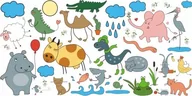 Naklejki na ścianę - Naklejki dla dzieci mat Zwierzaki Dziwaki 4, 120x60 cm - miniaturka - grafika 1
