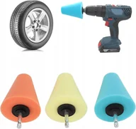 Akcesoria do mycia samochodu - Zestaw Padów Gąbek Stożkowych na wkrętarkę stożek polerski do felg 3szt. - miniaturka - grafika 1