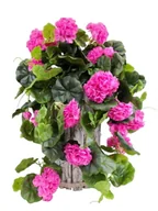 Sztuczne kwiaty - PELARGONIA ZWISAJĄCA W DONICZCE RÓŻOWA (2691.03) sztuczna pelargonia - miniaturka - grafika 1
