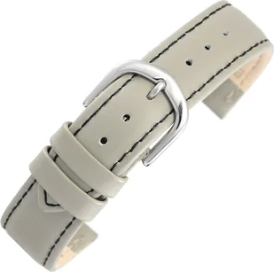 Bisset Pasek skórzany BS118 szary czarna nić - 18 mm - Akcesoria do smartwatchy - miniaturka - grafika 1