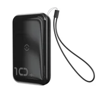 Ładowarki do telefonów - Baseus Mini S power bank 10000mAh 18W bezprzewodowa ładowarka Qi 10W USB / USB Typ C PowerDelivery QC3.0 czarny (PPXFF10W-01) - miniaturka - grafika 1