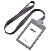 Identyfikatory - Holder na Kartę ID + Smycz Dezhi Etui na Identyfikator SZARY - miniaturka - grafika 1